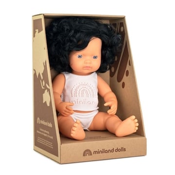 Miniland Girl Doll 38cm  Black Hair