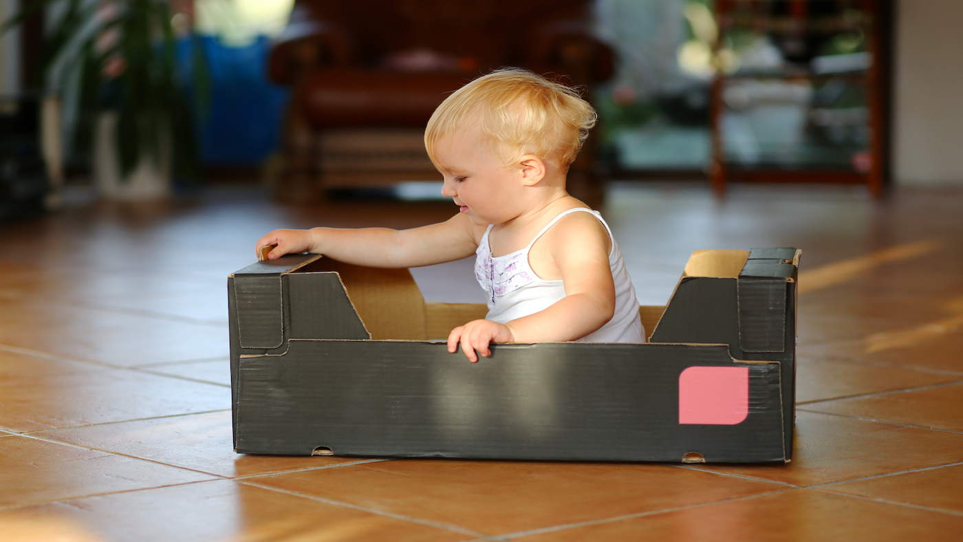 Cardboard box fun – turn a box into a sledge for all year-round fun - Featured Image